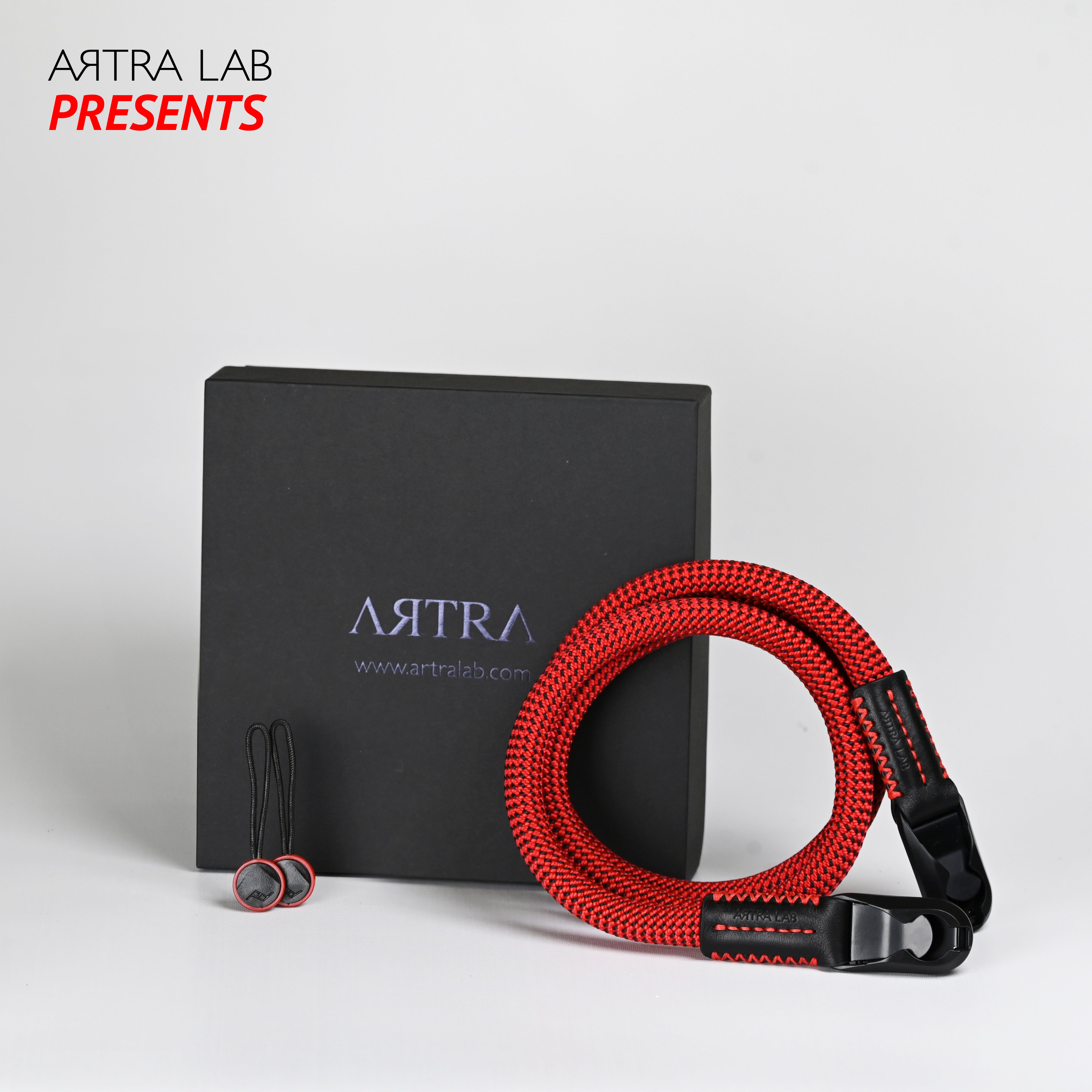 "Comfort"  Hand-made Camera Strap - (Red Black) Anchor Link