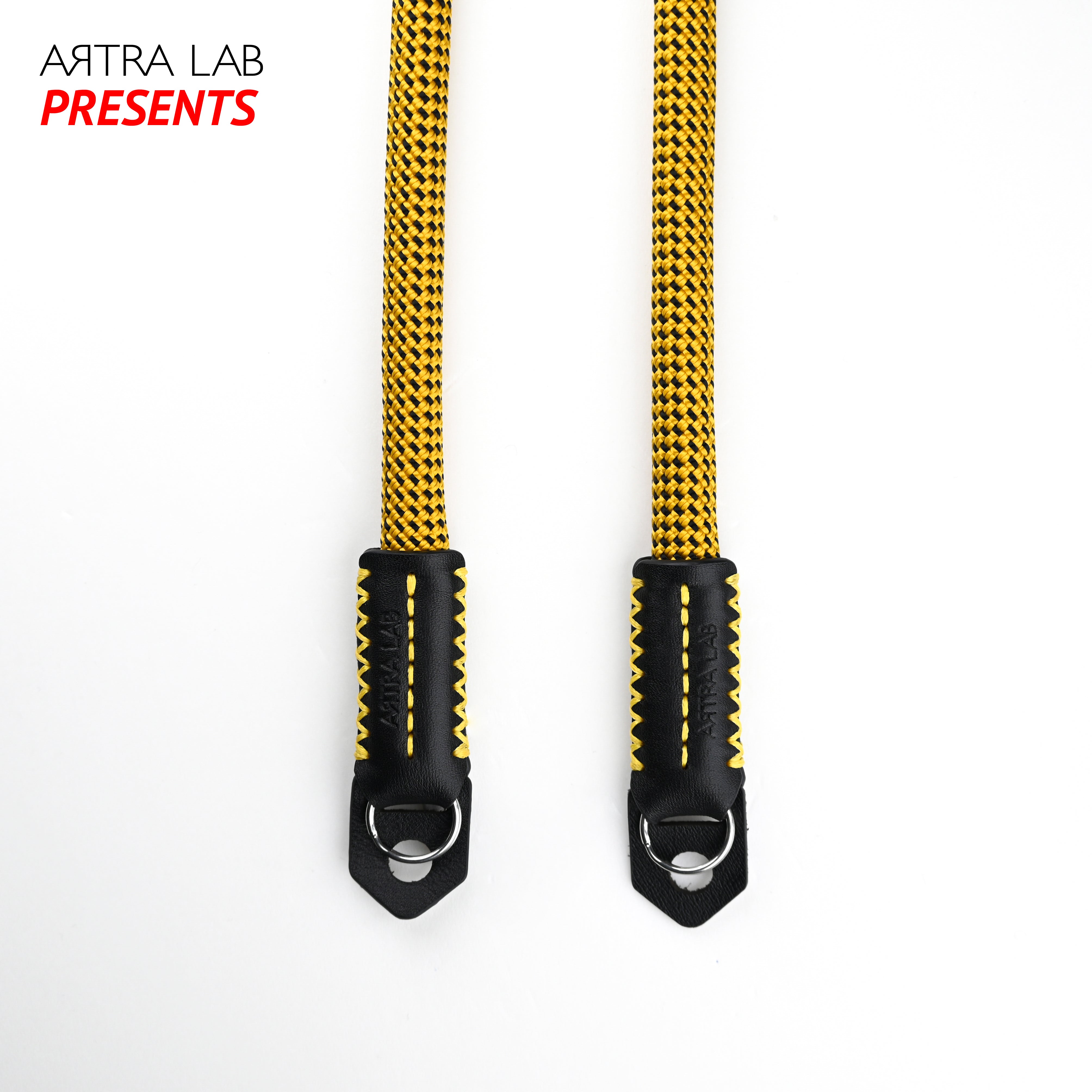 "Comfort"  Hand-made Camera Strap - (Yellow Black)  Standard